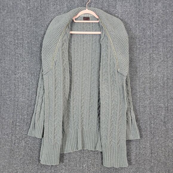 POL Cardigan Sweater Womens Small Sage Green Chunky Cozy Knit Shawl Collar - Picture 9 of 13